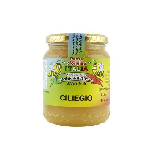 miele di ciliegio, miele 100% italiano, miele biologico, miele di qualità, apicoltura delizie dell'alveare