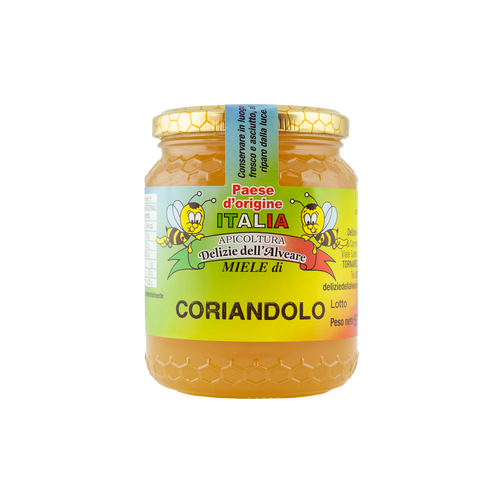 miele di coriandolo, miele 100% italiano, miele biologico, miele di qualità, apicoltura delizie dell'alveare